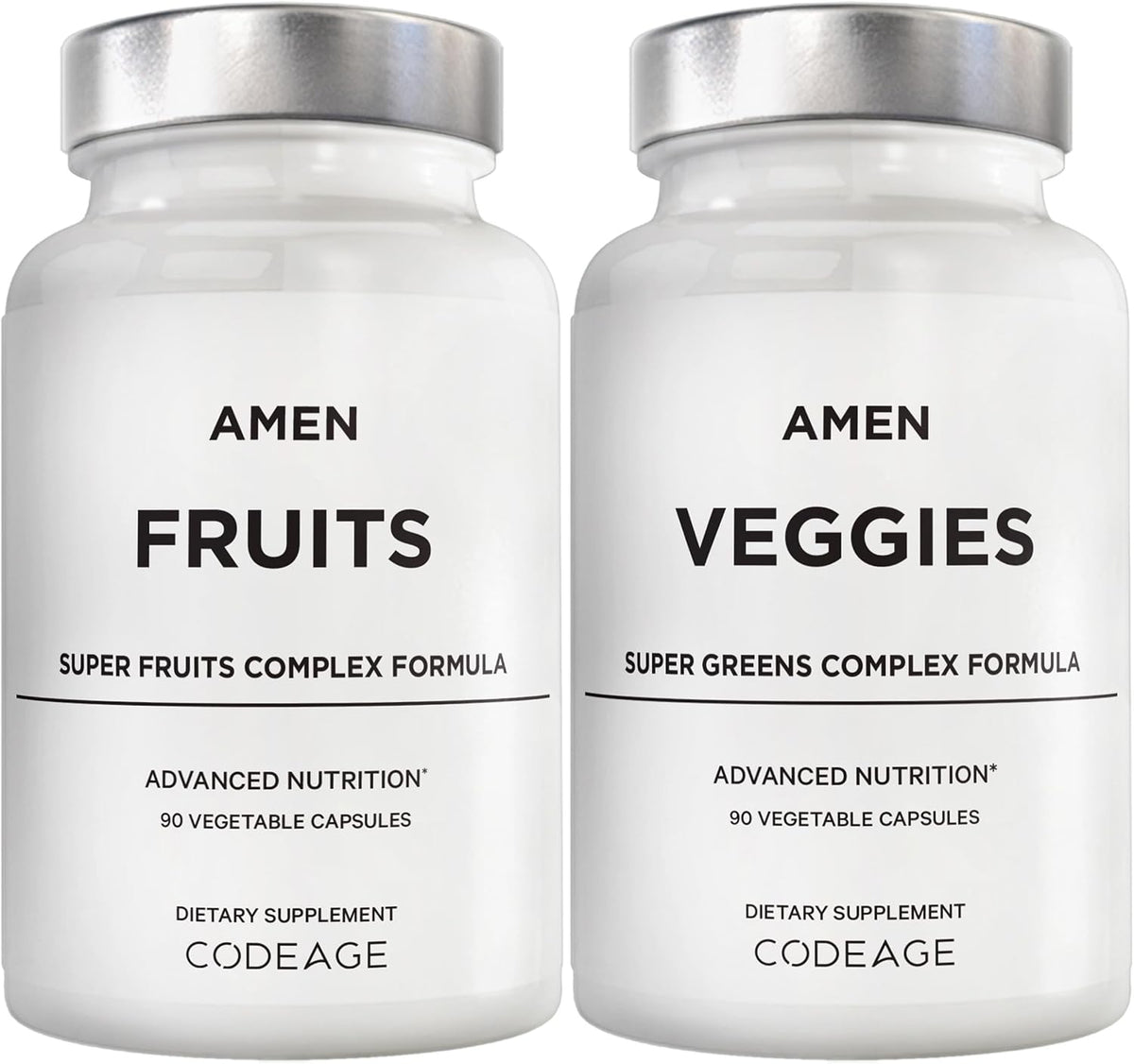 Amen Frutas y Verduras - Pack de 180 Cápsulas – La vitamina C contribuye al funcionamiento normal del sistema – Image 1