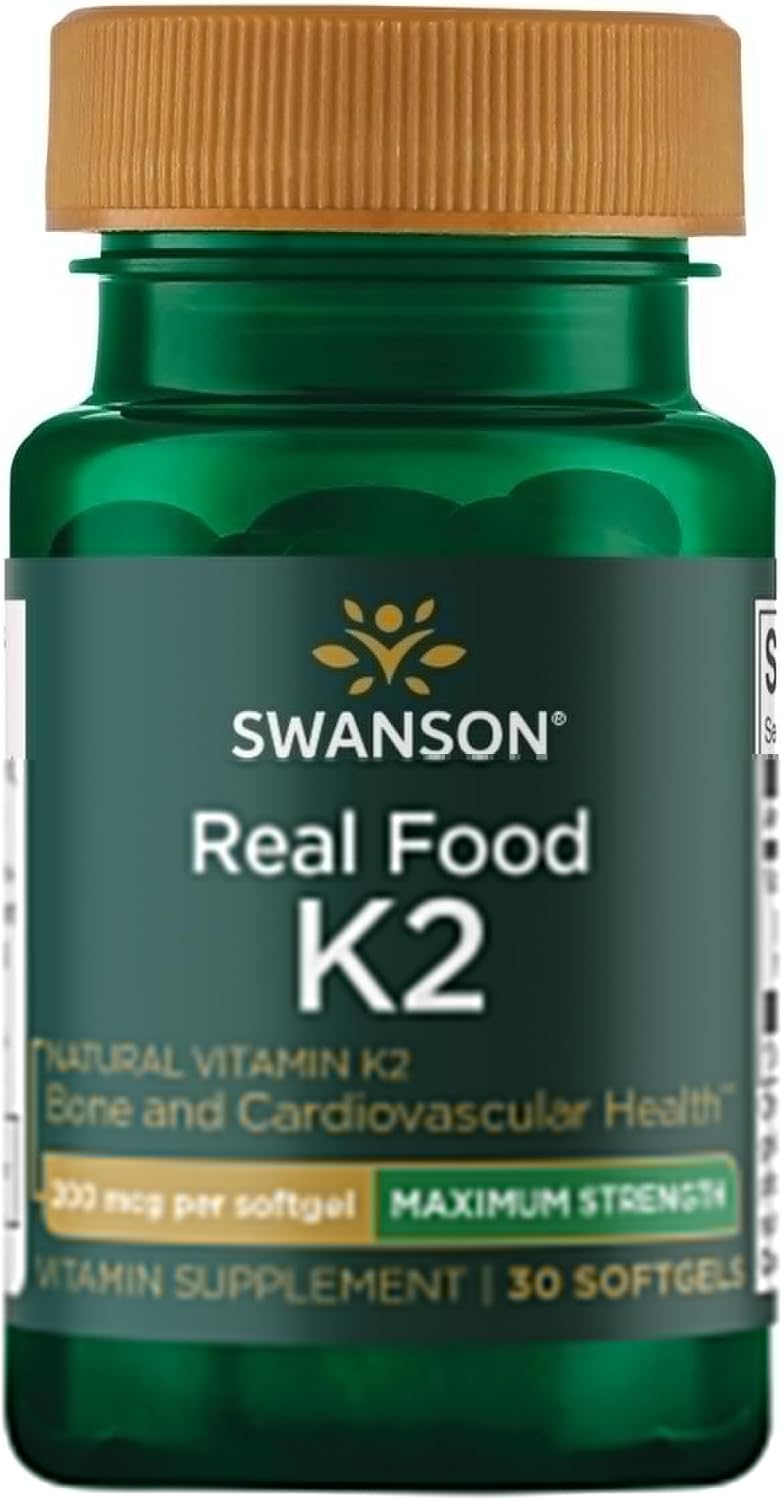 Swanson Maximum Strength Vitamina K2 (MK-7) – 200 mcg, 30 Cápsulas Blandas