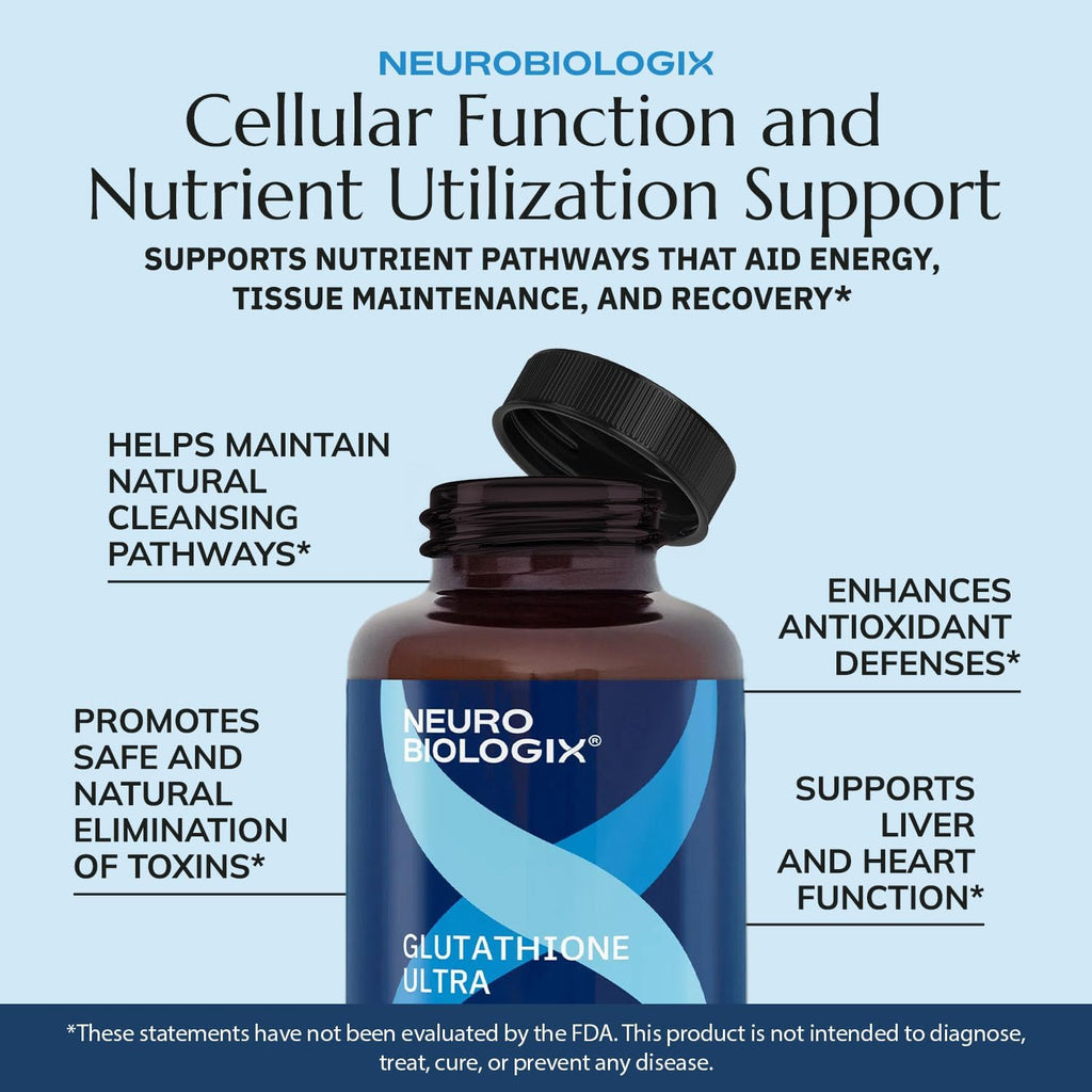 Neurobiologix Glutathione Ultra, Complejo Antioxidante con L-Glutation, Vitaminas y Minerales, 60 Cápsulas Vegetarianas