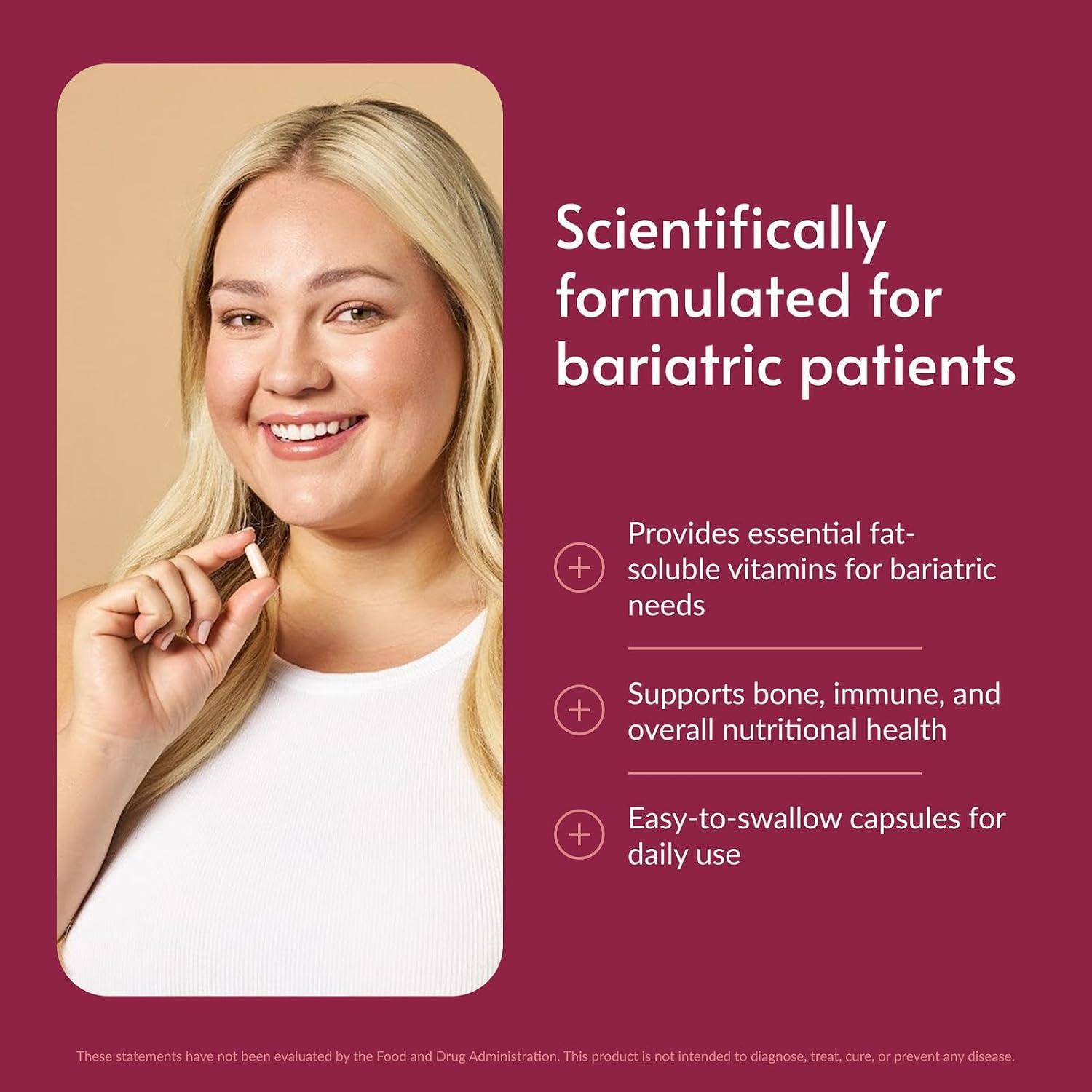 Bariatric Advantage High ADEK Multi - Multivitamínico con Vitaminas A, D, E, K y Minerales Traza - 60 Cápsulas