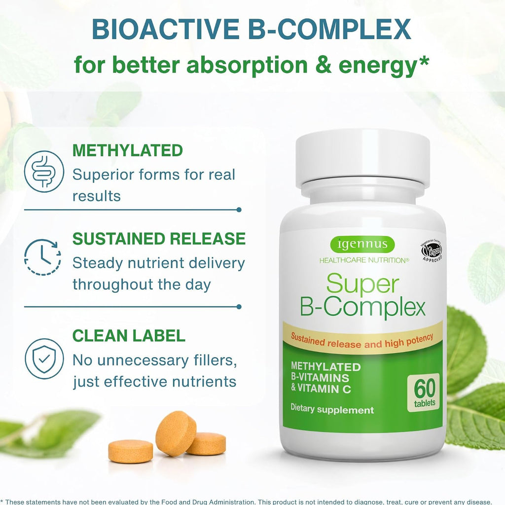 Igennus Super B-Complex Metilado y Vitaminas B Activas - 180 Comprimidos