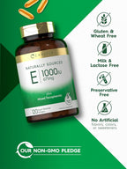 Carlyle Vitamina E 1000 UI con Tocoferoles Mixtos, 120 Cápsulas Blandas