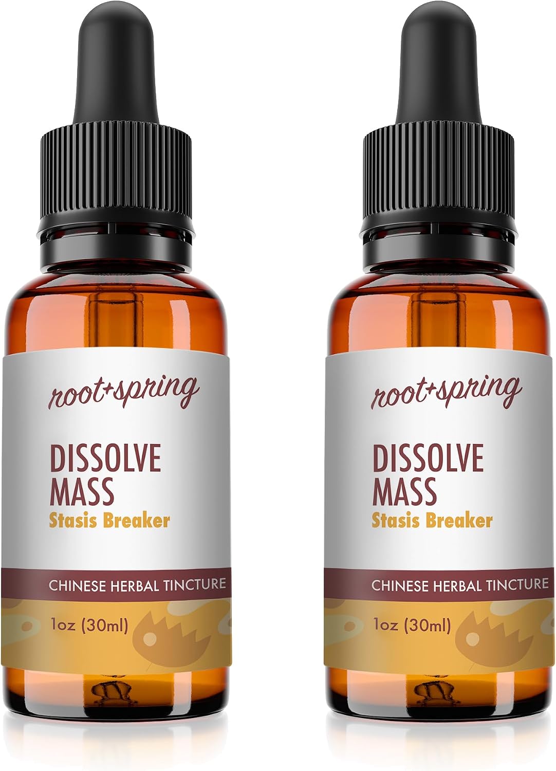 Dissolve Mass - Stasis Breaker - Tintura Herbal (Extracto Líquido) Fórmula Concentrada con Gotero, Mezcla de Hierbas TCM, 1 oz (Pack de 4)