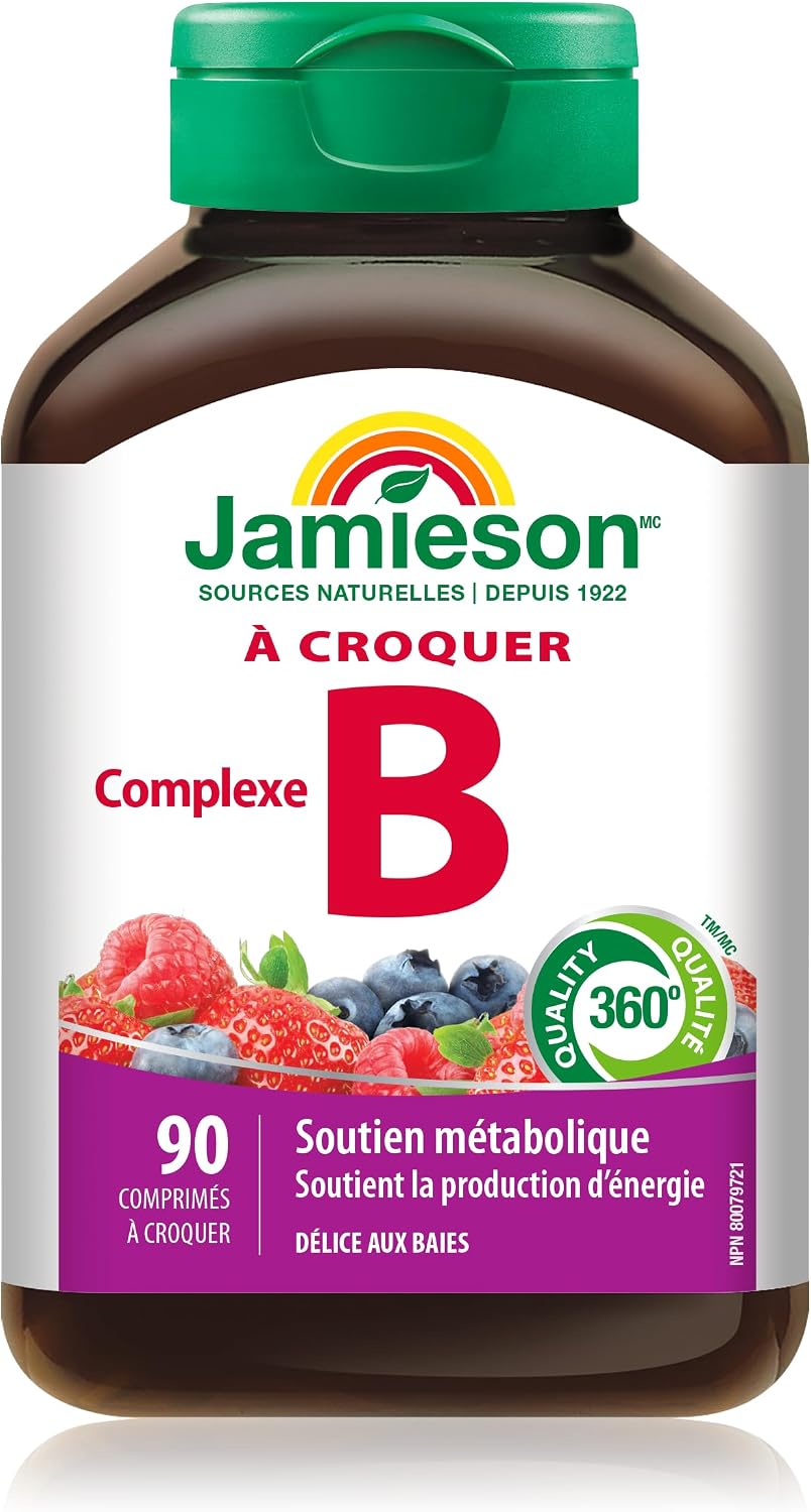 Jamieson B Complex Chewable Delicious Berry Bliss Flavour 90 Tablets