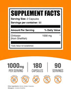 Chitosan 1000 mg Cápsulas - 180 Cápsulas (BulkSupplements)