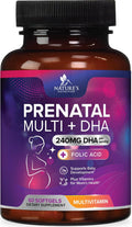 Vitaminas Prenatales con Ácido Fólico y Omega 3 DHA - 60 Cápsulas Blandas