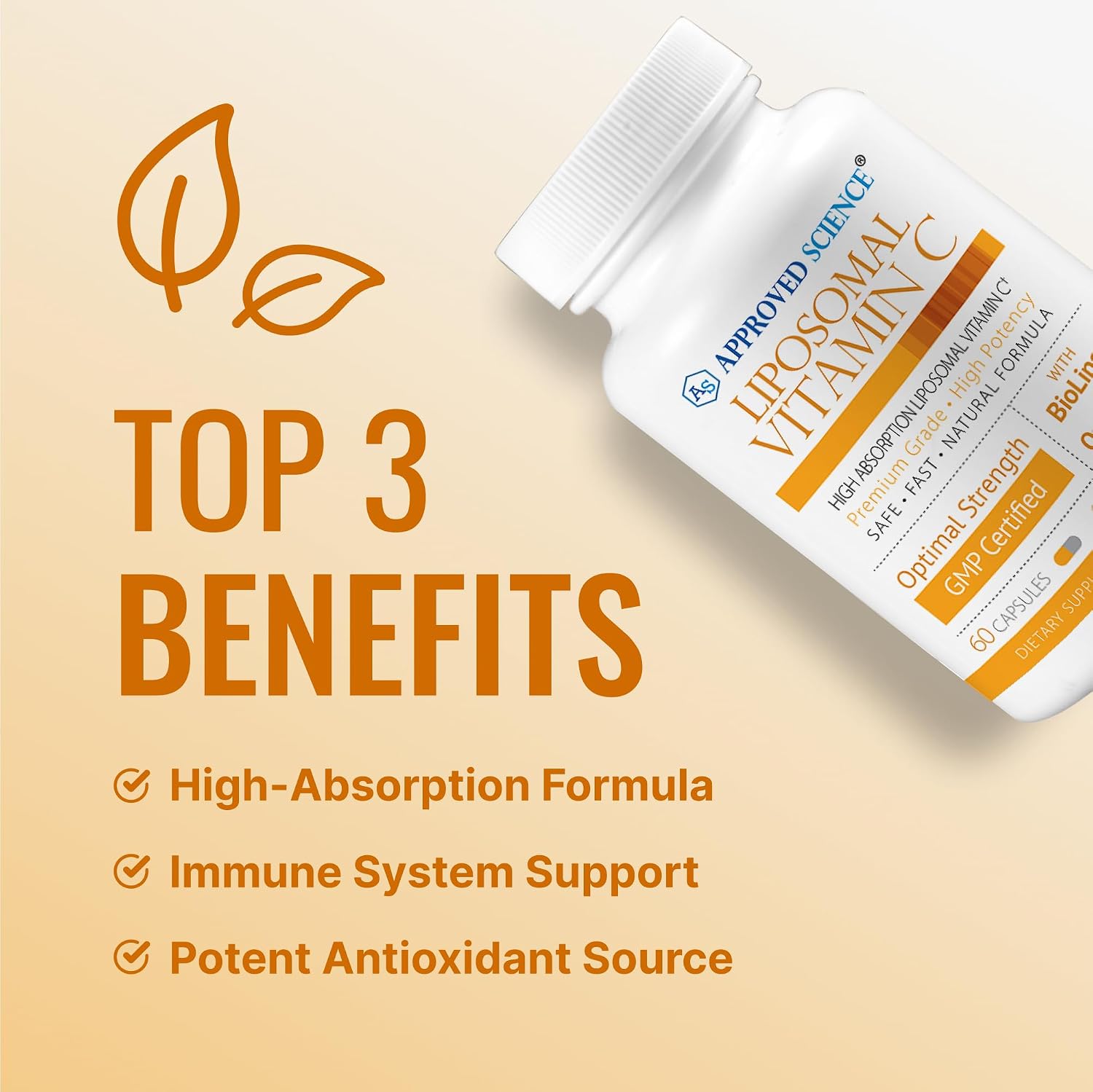 Approved Science Vitamina C Liposomal con Quercetina - 1100 mg - 60 Cápsulas