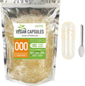 Cápsulas Vegetarianas Vacías Tamaño 000, (1000 Unidades) Veganas Transparentes Rellenables para Suplementos Caseros