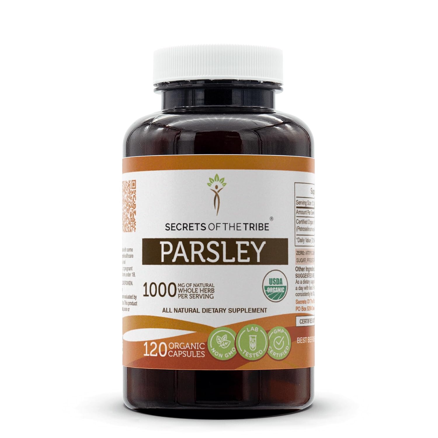 Secrets of the Tribe Parsley USDA Organic | Cápsulas vegetales de perejil orgánico (hoja seca) 120 cápsulas