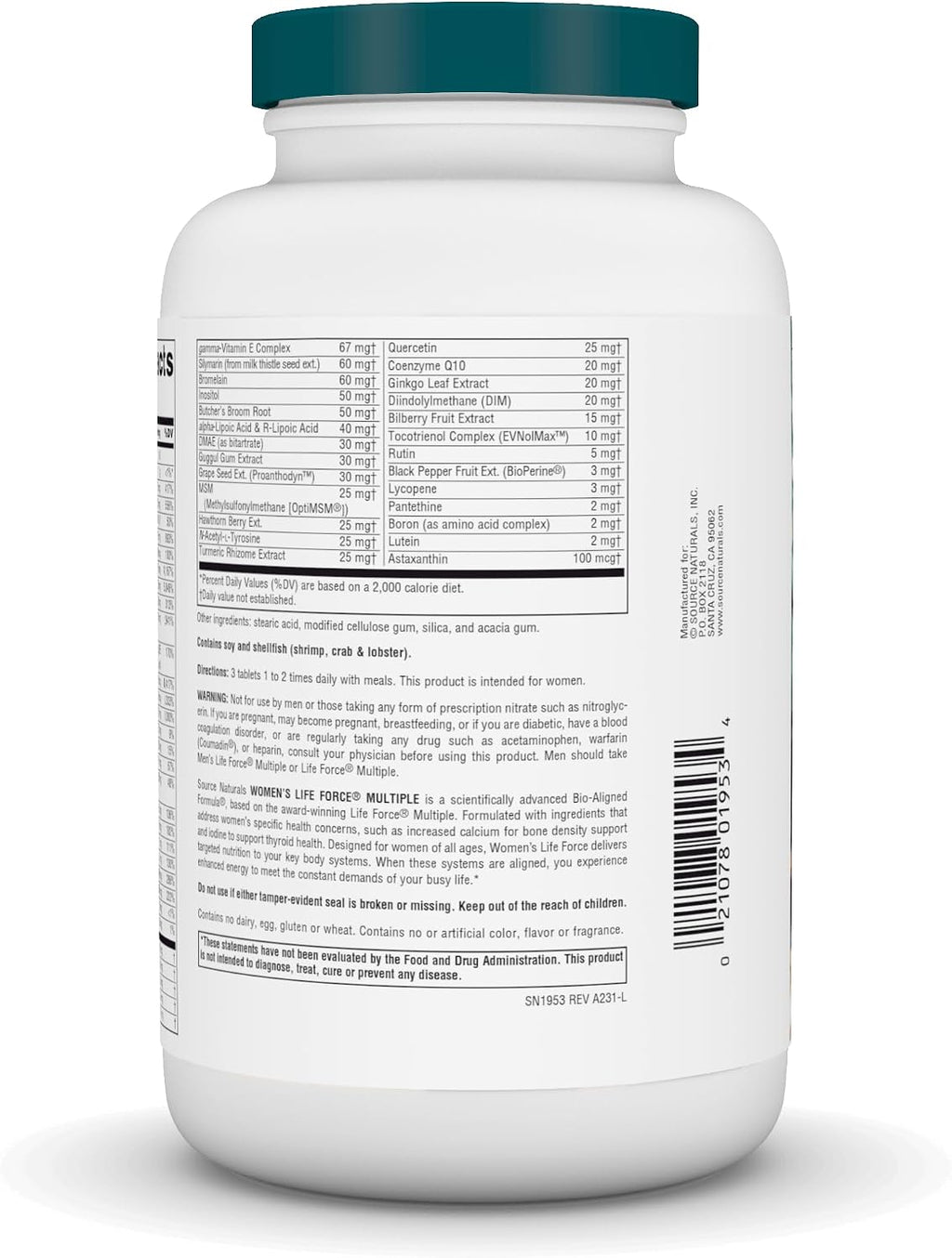 Source Naturals Women's Life Force Multiple, 180 Comprimidos
