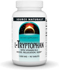 Source Naturals L-Triptófano con Vitamina B6 para el Estado de Ánimo, Relajación y Sueño - 1000 mg - 90 Comprimidos