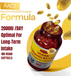 FAMILI+ Vitamina D3+K2 Vegano, 2000 UI D3 + 100 mcg K2 MK-7, 180 Cápsulas Blandas Vegetales