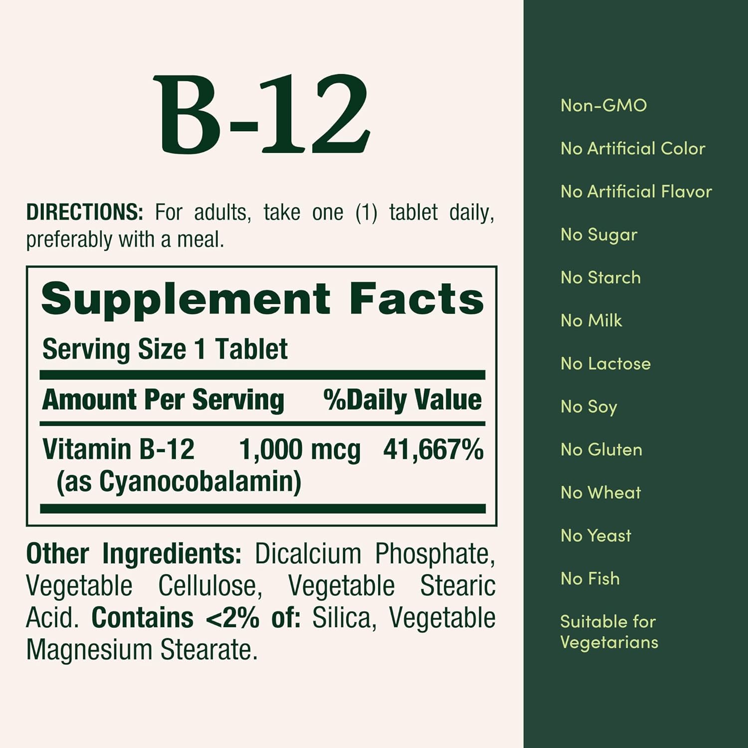 Nature's Bounty Vitamina B12 1000 mcg, 200 tabletas