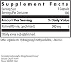 ARG Kidney Beef - Bovine Kidney Extract Supplement - 100 Vegan Capsules