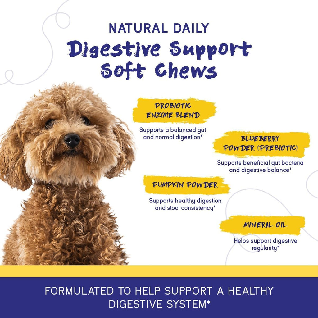 PupGrade Apoyo Digestivo para Perros, Sabor a Pato - 60 Masticables Suaves