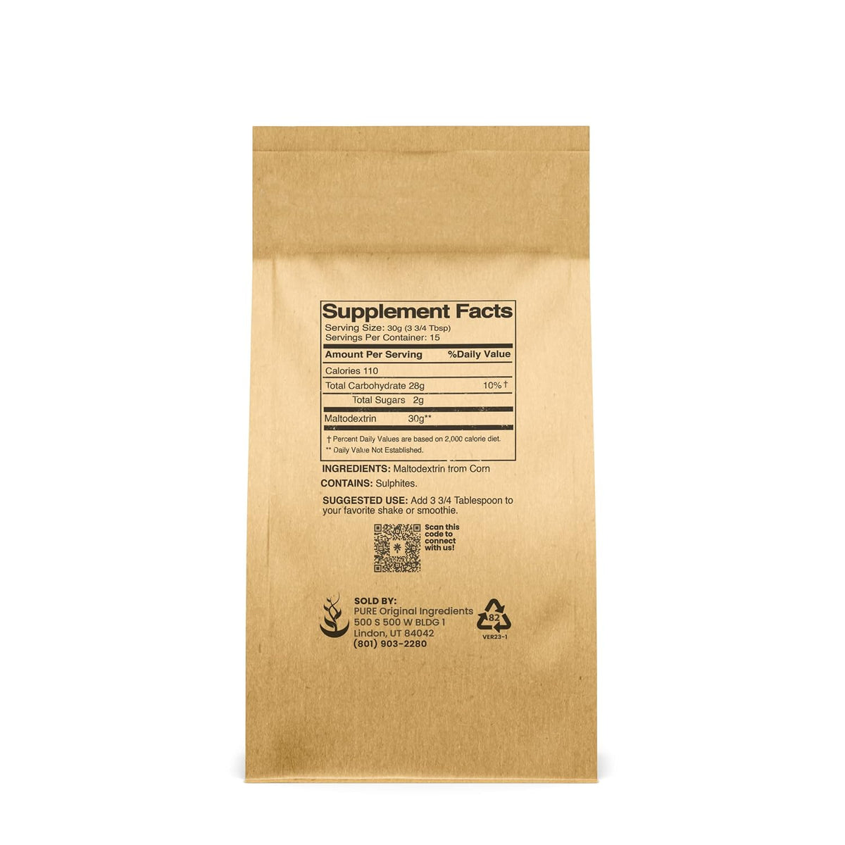 Pure Original Ingredients Maltodextrina (450 – Espesante: Aporta cuerpo y textura a salsas, sopas, cremas y – Image 2
