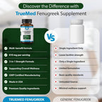 TRUEMED Cápsulas de Fenogreco Orgánico 610 mg – 90 Cápsulas Vegetales