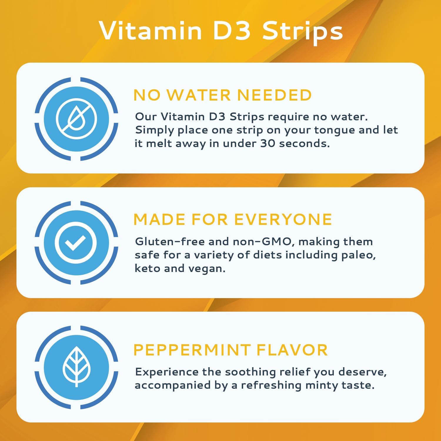 CALMOUR Vitamin D3 Strips 100 Unidades | 2000 UI Vitamina D3 Oral Disoluble | Sabor Menta