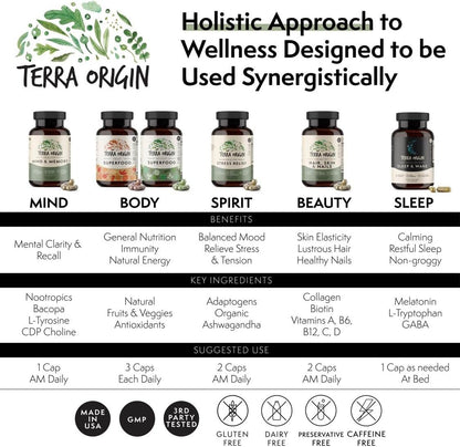 TERRA ORIGIN Suplemento para Cabello, Piel y – Cola de caballo (Equisetum arvense): Planta rica en sílice, – Image 3