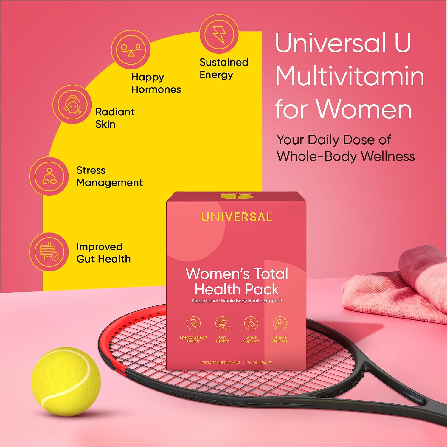Universal U Women's Total Health Vitamin Packs — Pack Diario de Vitaminas para Mujeres, 30 Sobres
