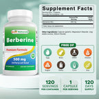 Best Naturals Berberina 500mg - 120 Cápsulas (Paquete de 2)