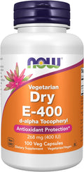 NOW Foods Vitamin E 400 IU - D-Alpha Tocopherol, Dry, 100 Veg Capsules