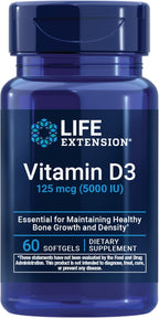 Life Extension Vitamina D3 125 mcg (5000 UI) – 60 Cápsulas Blandas