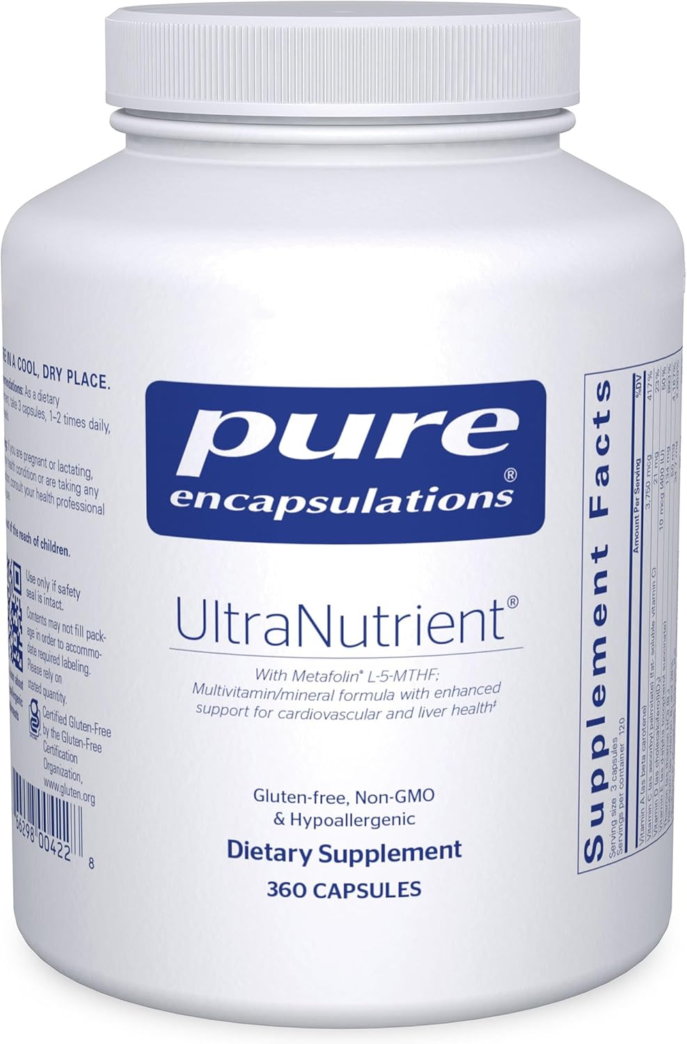 Pure Encapsulations UltraNutrient - Multivitamínico y Minerales - 360 Cápsulas