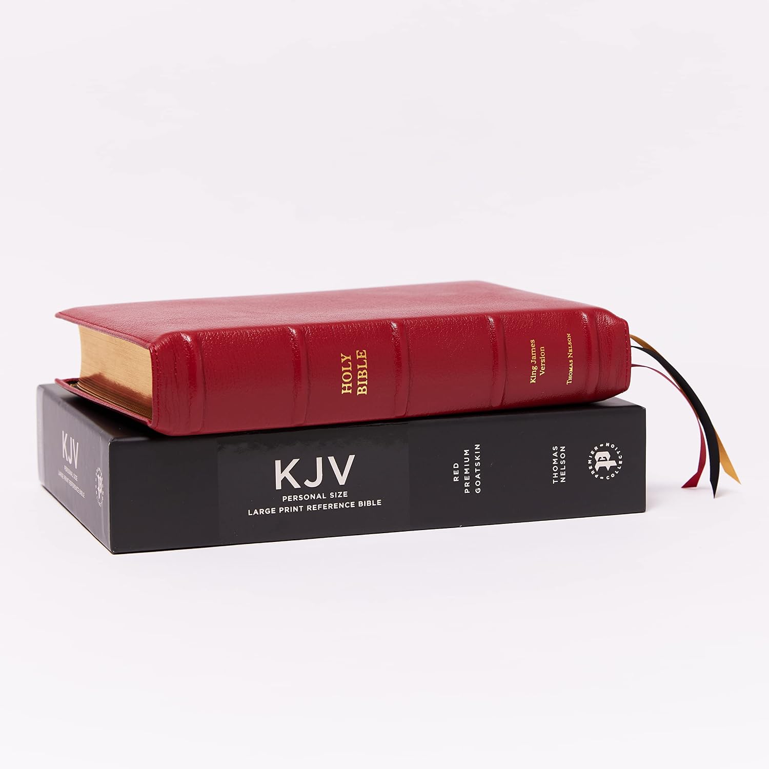 Biblia KJV Letra Grande: Piel de Cabra Roja - Premier Collection (Tamaño Personal, Índice de Pestañas)