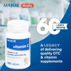 MAJOR Vitamina C-500 mg Ácido Ascórbico - 100 Comprimidos