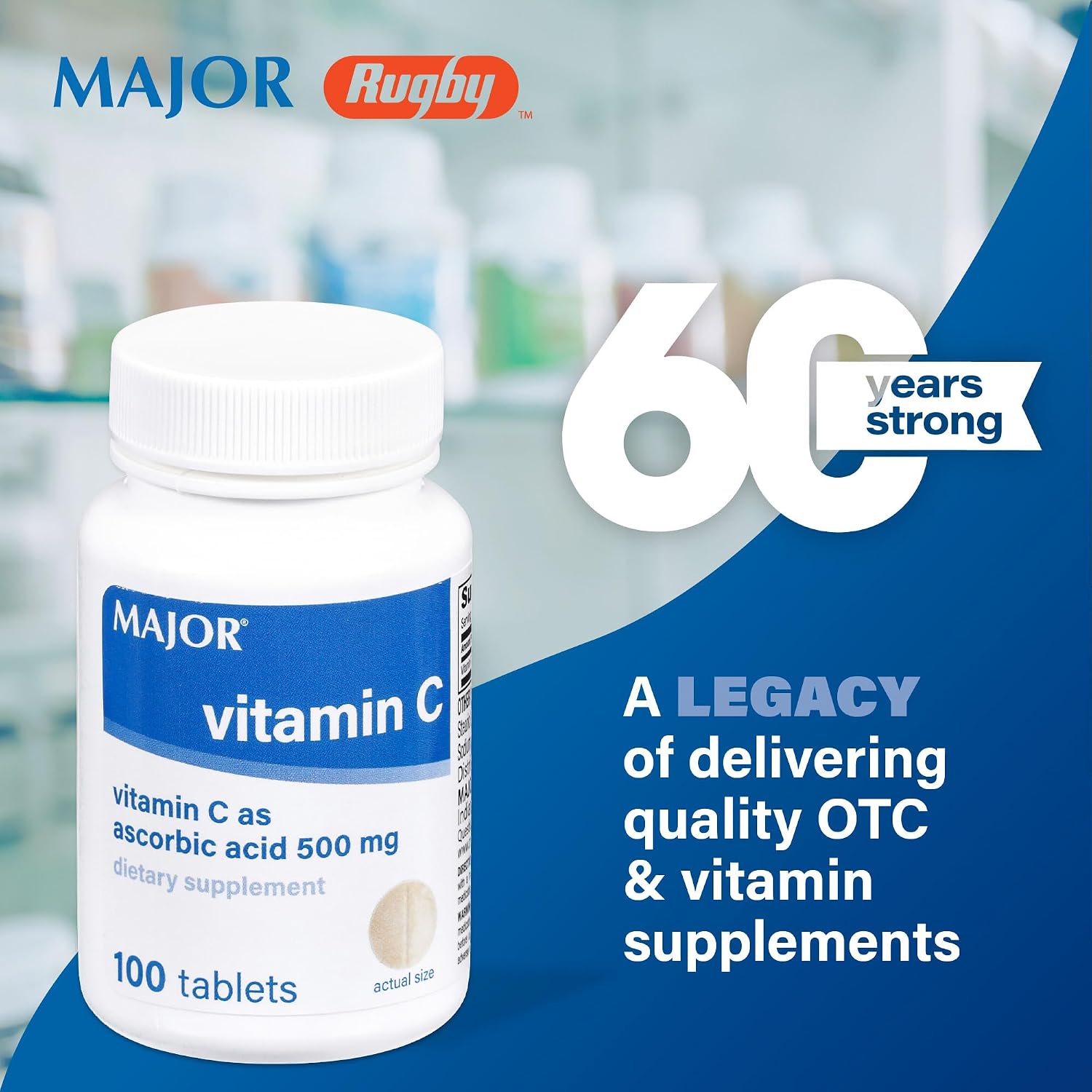MAJOR Vitamina C-500 mg Ácido Ascórbico - 100 Comprimidos