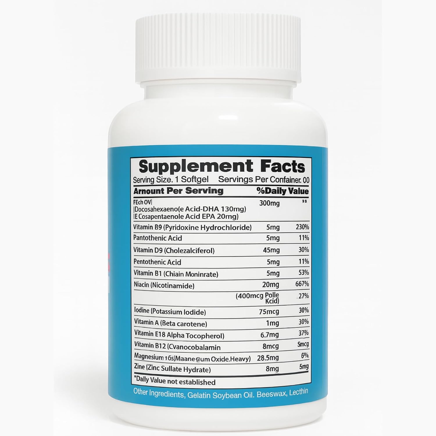Vidalocity Vitaminas Prenatales para Mujeres, Multivitamínico en Cápsulas: Omega 3 (EPA/DHA), Magnesio, Folato, Vitamina D3, C, B12, B6, A, K y Zinc, 60 Cápsulas (Suministro para 60 Días)