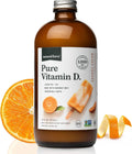 Natural Force Pure Vitamin D – Líquido D3 y K2 con MCT de Coco – 1,000 UI – Vegano – Sabor Naranja Crema – 473 ml
