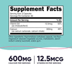 Nutricost Calcio (600 mg) + Vitamina D3 (12.5 mcg) - 180 Cápsulas, Vegano, Sin Gluten