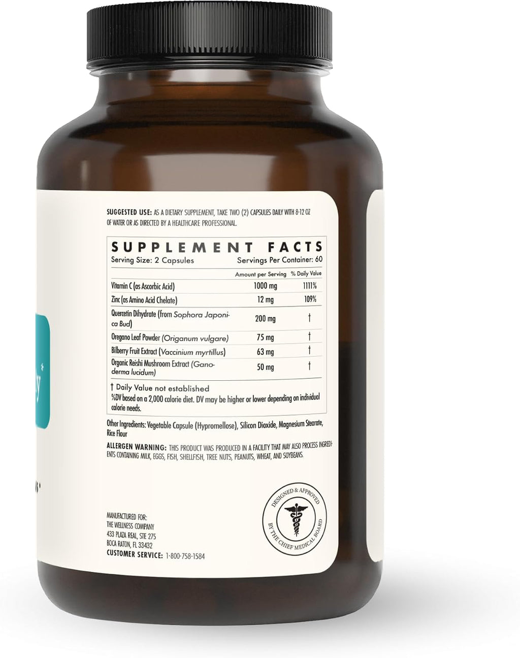 Natural Immunity - Refuerzo Inmunológico Botánico con Orégano, Reishi, Zinc, Vitamina C y Quercetina | 120 Cápsulas (2 Meses)