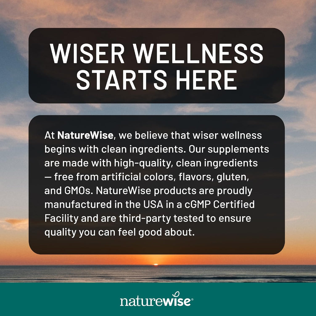 NatureWise Multivitamínico para Hombres + Apoyo Anti Estrés + Minerales Iónicos Fúlvicos + Probióticos - 60 Cápsulas (1 Mes)