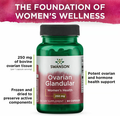 Swanson Ovarian Glandular - Complemento para la Salud Glandular Femenina - 2 Frascos de 60 Cápsulas (250 mg cada una) – Image 5
