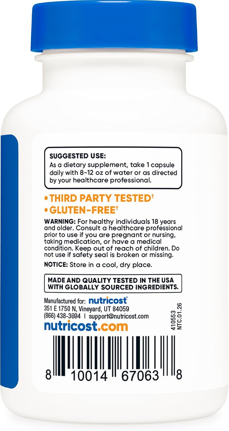 Nutricost Beta Glucan 500mg 1,3/1,6 D-Glucan, 60 Cápsulas Vegetarianas