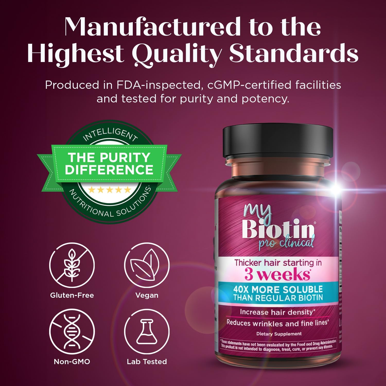 Purity Products MyBiotin ProClinical - Complejo de Biotina con MB40X y Astaxantina - 30 Cápsulas Vegetales