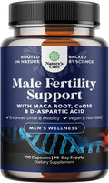 Suplemento de Fertilidad Masculina Preconcepción con CoQ10, Maca y Ácido D-Aspártico - 270 Cápsulas
