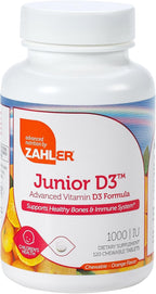 Zahler Junior D3 1000IU – Vitamina D3 Masticable para Niños, 240 Comprimidos