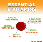 Vitamina B12 en Gotas - Metilcobalamina 1200 mcg - Complejo B Super B - Sabor Frambuesa - 60 ml