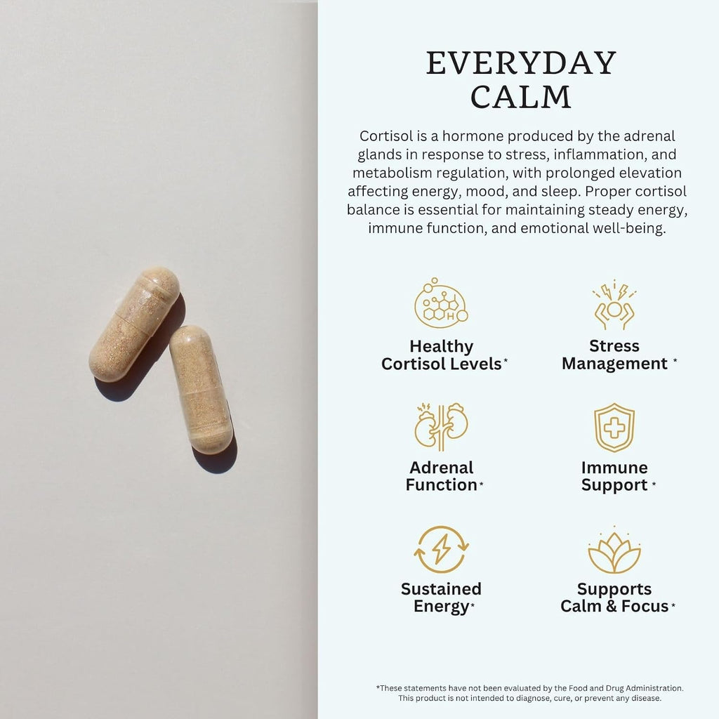 VTC VitaTradingCo. Cortisol Stress Complex | Mezcla de Hongos y Hierbas Adaptogénicas | con Relora y Ashwagandha Estudiados Clínicamente | Apoyo Adrenal y Anímico | 90 Cápsulas Veganas
