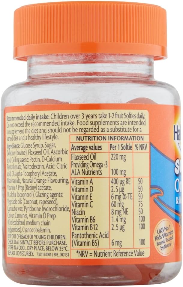 Haliborange Kids Omega-3 y Multivitaminas Softies Naranja 30 unidades (Pack de 3)