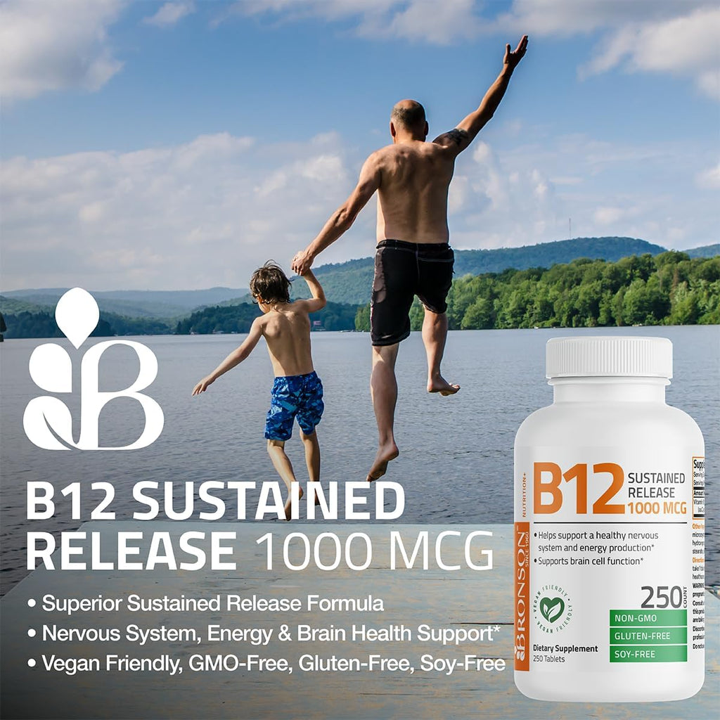 Bronson Vitamina B12 1000 mcg de Liberación Sostenida - 250 Tabletas