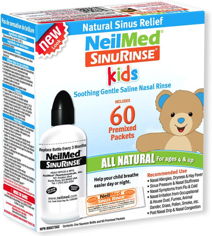 NeilMed Sinus Rinse Kids - Kit de Lavado Nasal Natural - 60 Sobres Premesclados – Image 1