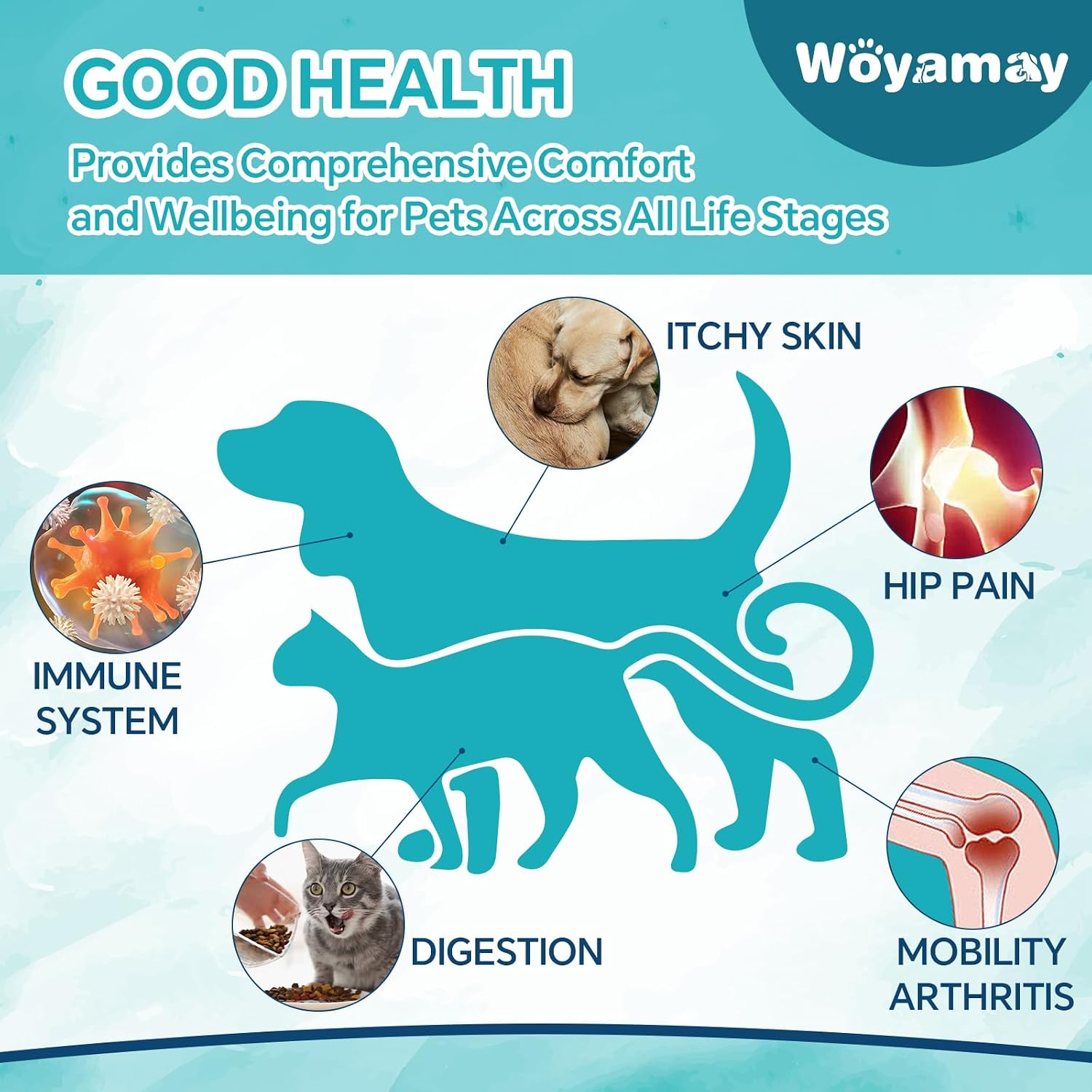 Woyamay Camling Oil - Aceite de Camling para Perros y Gatos (Pack de 4)