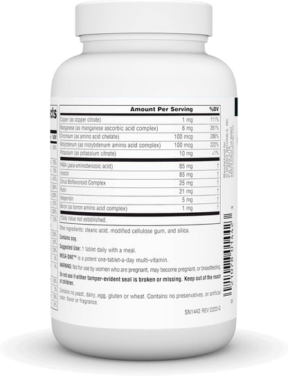 Source Naturals Mega-One Multi-Vitamin con Minerales, Sin Hierro - 90 Comprimidos – Image 3