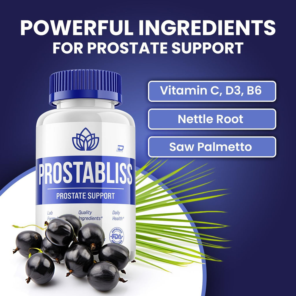 Prostabliss Suplemento para Hombres – Prosta Bliss Píldoras Fórmula Avanzada (60 Cápsulas)