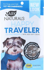 ARK NATURALS Happy Traveler Calming Chews para Perros y Gatos, 75 masticables (56 g)